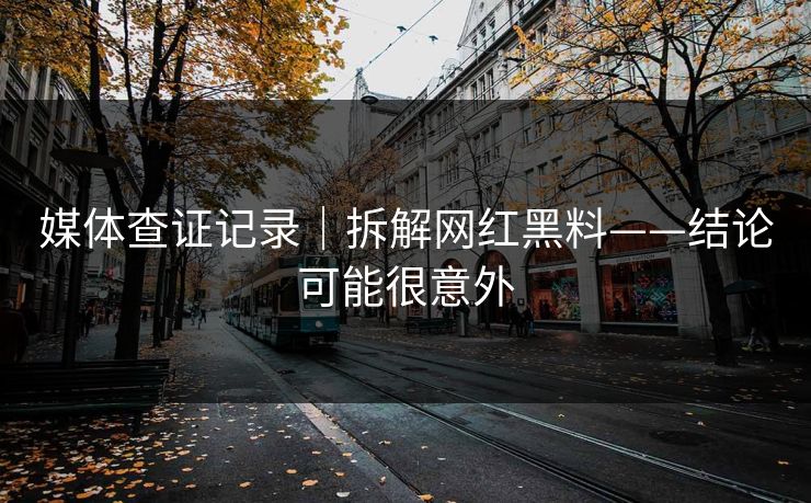 媒体查证记录｜拆解网红黑料——结论可能很意外